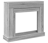 vidaXL Borde de Chimenea Madera ingeniería Gris Sonoma 100x30x87,5 cm, Envolvente de Chimenea, repisa de Chimenea, repisa de Chimenea