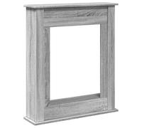vidaXL Borde de chimenea madera ingeniería gris Sonoma 75x20x87,5 cm, envolvente de chimenea, repisa de chimenea, repisa de chimenea