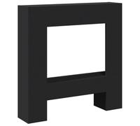 vidaXL Borde de Chimenea Madera ingeniería Negro 81x18x82 cm, Envolvente de Chimenea, repisa de Chimenea, repisa de Chimenea, envolventes de Chimenea