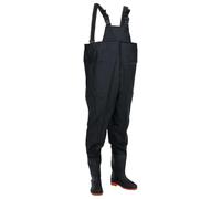 VidaXL Vadeador de Pecho Con Botas Negro Talla 46, Traje de Vadear, Vadeadores de Pesca Hasta el Pecho