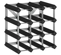 vidaXL Botellero Armario Soporte Vino Vinoteca Estante Organizador Portabidones Colocación Decoración para 12 Botellas Negro Madera Maciza de Pino