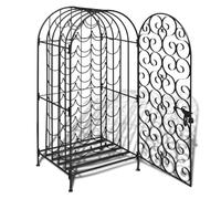 vidaXL Botellero 35 Botellas Hierro Forjado Negro Estante para Vino Vinoteca