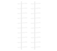 vidaXL 2x Botellero de Pared para 10 Botellas Estantería Estante de Botellas Soporte para Vino Armario Cocinas Despensas Hogar Metal Blanco