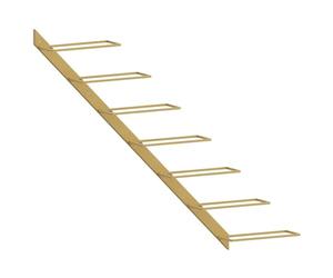 vidaXL Botellero de Pared para 7 Botellas Estantería Estante de Botellas Soporte para Vino Armario Cocinas Despensas Hogar de Metal Dorado