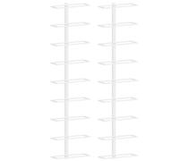 vidaXL 2X Botellero de Pared para 9 Botellas Estantería Estante de Botellas Soporte para Vino Armario Cocinas Despensas Hogar Hierro Blanco