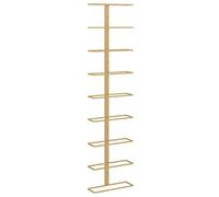 vidaXL Botellero de Pared para 9 Botellas Estantería Estante de Botellas Soporte para Vino Armario Cocinas Despensas Hogar Hierro Dorado