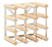 vidaXL Botellero Decoración Hogar Armarios Decorativo Almacenamiento Organización Colección de Vinos Casa para 12 Botellas Madera Maciza de Pino