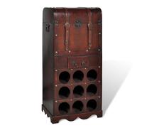 vidaXL Botellero en Forma Baúl de Madera 9 Botellas Estante de Vino Vinoteca