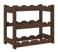 vidaXL Botellero para 12 Botellas, Estante de Almacenaje, Soporte para Vinos Bebidas, Botellero de Pie para Cocina, Madera Maciza de Pino Marrón