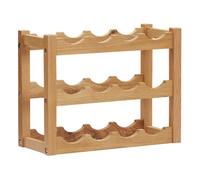 Vidaxl botellero para 12 botellas madera maciza de roble 47x21x36 cm