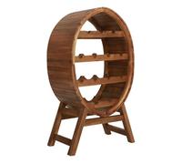 vidaXL Botellero Acacia 13 botellas – estante oval de madera para vino y bebidas