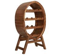 vidaXL Botellero Acacia 13 botellas – estante oval de madera para vino y bebidas