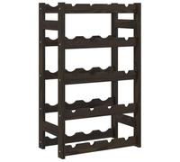 vidaXL Botellero para 20 botellas de madera maciza de pino negro