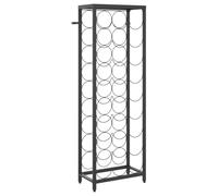 vidaXL Botellero para 27 Botellas Hierro Forjado Negro 34x18x100 cm