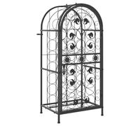 vidaXL Botellero para 33 botellas hierro forjado negro 45x36x100 cm