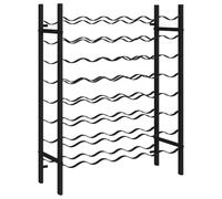 vidaXL Botellero para 48 Botellas Estante de Pared Soporte para Vinos Portabotellas Armarios Almacén Organizador Decoración Comedor Metal Negro