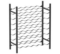vidaXL Botellero para 48 Botellas Estante de Pared Soporte para Vinos Portabotellas Armarios Almacén Organizador Decoración Comedor Metal Negro