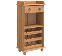 vidaXL Botellero Rústico para 12 Botellas En Madera Maciza de Acacia Acabado Elegante Marrón Solución Almacenamiento Cocina Comedor Bar en Casa Soporte para Botellas Interior