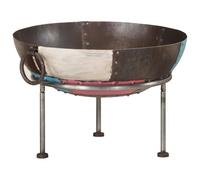 vidaXL Brasero, Chimenea con Patas Asas Cuenco de Fuego, Estufa Portátil de Camping, Barbacoa para Jardín Patio, Hierro 55X55X38 cm