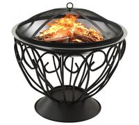 VidaXL Brasero y Barbacoa 2 en 1 con Atizador 59x59x60cm Acero Inoxidable