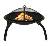 VidaXL Brasero y Barbacoa 2 en 1 con Atizador Acero