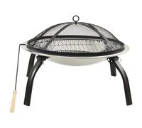 VidaXL Brasero y Barbacoa 2 en 1 con Atizador Acero Inoxidable 56x56x49 cm