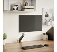 Vidaxl Brazo para Monitor Individual, Brazo para Monitor Individual para Pantallas de 27 Pulgadas, Brazo para Monitor para Oficina, Soporte para Monitor, Acero Negro