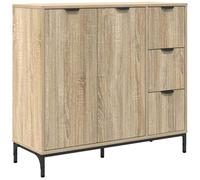 vidaXL Buffet Rectangular Moderno de Roble Sonoma de, fabricado en madera de ingeniería, las dimensiones son 89,5 x 33 x 82 cm. Tiene mucho espacio para guardar cosas, con niveladores ajustables. Las