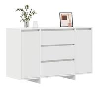 vidaXL Buffet Sideboard Blanco Contemporáneo 120 cm Madera 5 Compartimentos de Almacenamiento Muebles de Comedor Sala Consola Mesa Moderna Solución Estilosa Diseño Espacioso Elegante