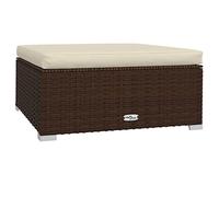 Reposapiés De Jardín Y Cojín Ratán Sintético Marrón 70x70x30cm Vidaxl