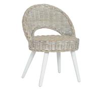 Vidaxl butaca de ratán kubu blanco