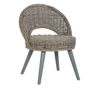 Vidaxl butaca de ratán kubu gris