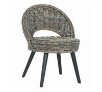 Vidaxl butaca de ratán kubu negro