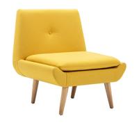 Vidaxl butaca tapizada de tela amarilla