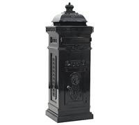 vidaXL Buzón Columna Aluminio Vintage Negro Casilla Correo Postal Carta Adorno