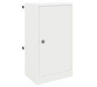 vidaXL Buzón de metal blanco, 30 x 23 x 55 cm. Resistente al agua, con cerradura y acabado mate. Hecho de acero que aguanta el clima. Ideal para candados, con un diseño moderno. Perfecto para decora