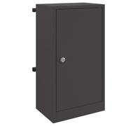 vidaXL Buzón exterior moderno en negro, hecho de acero. Medidas: 30 x 23 x 55 cm. Es resistente al agua y a las inclemencias del tiempo, tiene cerradura y puerta con bisagra. El acabado es mate y es