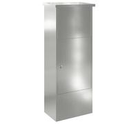 VidaXL - Buzón para exteriores (acero galvanizado, 44,5 x 29 x 110,5 cm), color negro Buzón impermeable con cerradura y triple mecanismo giratorio
