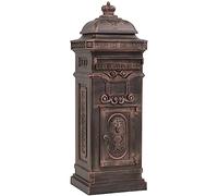 vidaXL Buzón Pilar Aluminio Vintage Bronce Casilla Correo Postal Carta Adorno