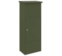 vidaXL Buzón Verde Oliva de Acero 44.5 x 29 x 110.5cm, Cerrable, Resistente al Clima, Seguro para Jardines, Impermeable, con Puerta con Bisagras y Pomos Mate, Decoración Moderna