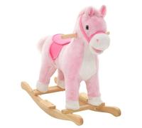vidaXL Caballito Balancín Niño Rosa Mecedora Caballo Peluche Infantil 24 Meses