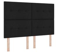 vidaXL Cabecero alto con funciones ajustables | Diseño liso negro montado en la pared, perfecto para dormitorios y áreas de descanso. Marco de madera resistente, fácil de limpiar, decoración moderna