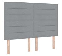 vidaXL cabecera Alta con Cinta LED integrada | diseño Minimalista de Tela Gris Claro montada en la Pared Material Impermeable Ideal para Espacios de Dormitorio de Adultos decoración Moderna