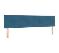 vidaXL Cabecera Baja Moderna en Terciopelo Azul Oscuro con Montaje en Pared, Estructura de Madera Duradera, Muebles Elegantes para Dormitorio, Ideales para Espacios Compactos, Tamaño Ajustable 200 cm