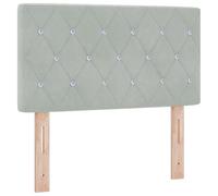 vidaXL Cabecera Botones de Cristal, Acolchado, Gris Claro, 80 cm, Terciopelo