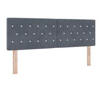 vidaXL Cabecera Botones de Cristal Acolchados en Gris Oscuro de 160 cm de Terciopelo
