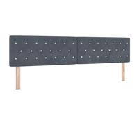 vidaXL Cabecera Botones de Cristal Acolchados Gris Oscuro de 200 cm en Terciopelo