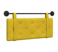 vidaXL Cabecera Colgante Amarillo 110 x 55 x 5 cm Terciopelo, Cabecero Moderno Rectangular con Montaje en Pared, tapizado con Correas, y diseño Acolchado con Botones para una decoración de Dormitorio