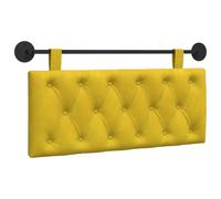 vidaXL Cabecera Colgante Amarillo 110 x 55 x 7 cm Terciopelo, Dormitorio, Cabecero Moderno Montado en la Pared, Rectangular Tapizado en Terciopelo, con Botones, Madera de Calidad, Decoración Que Ahor