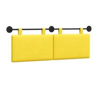 vidaXL Cabecera Colgante Amarillo Claro 150 x 55 x 5 cm Tela de Pana, Cabecero de Cama Colgante Rectangular Moderno, cabecero tapizado Suave Que Ahorra Espacio, diseño Minimalista